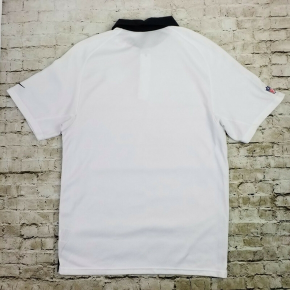 Nike Dri Fit Short Sleeve Pittsburg Steelers Logo Polo Shirt Mens White Small - Picture 2 of 13